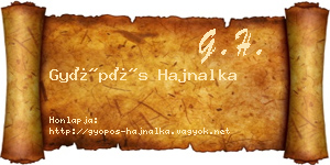 Gyöpös Hajnalka névjegykártya